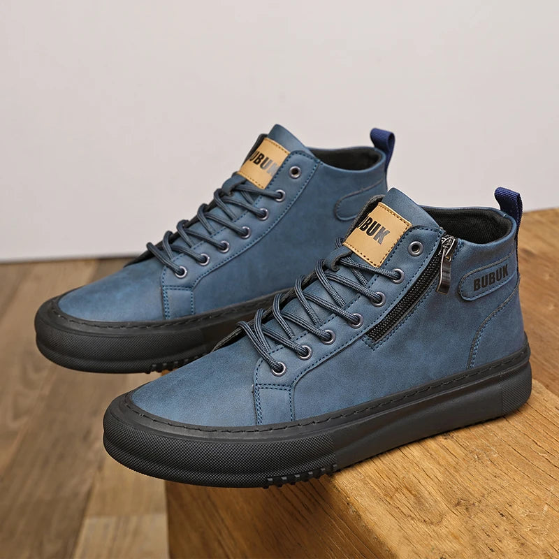 Men's Shoes, New Fashion Casual Shoes, Trendy Lace-Up Lightweight Mid-Top Trendy Shoes, Soft Sole, Soft Surface, Business Shoes, Men's Driving Shoes - Sun Studio