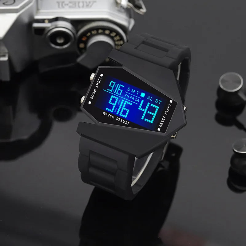 New Creative Digital Watches for Kids Luminous Wateproof Silicone Strap Sports Watch Multifunction Alarm Clock Sports Watch - Sun Studio