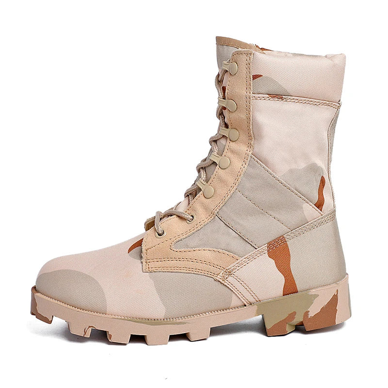 Tactical Boots Men Training Special High-Top Shoes Outdoor Shock-Absorbing Hard-Soled High-Waist Hiking Shoes - Sun Studio