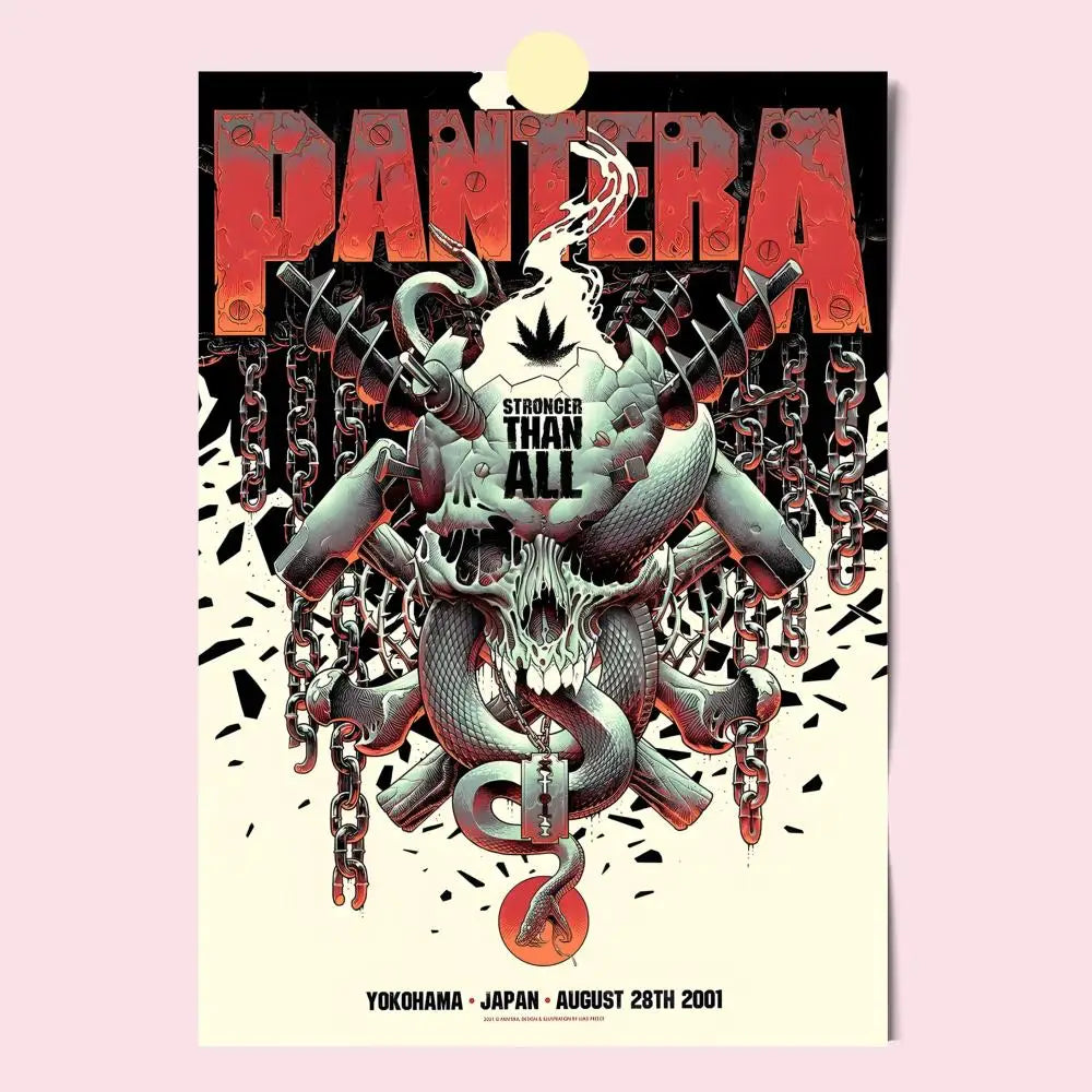 Vintage Pantera Concert Music Poster HD Anime Hot Theme Singer/OST/Movie-Waterproof Self-Stick Home Decor - Sun Studio