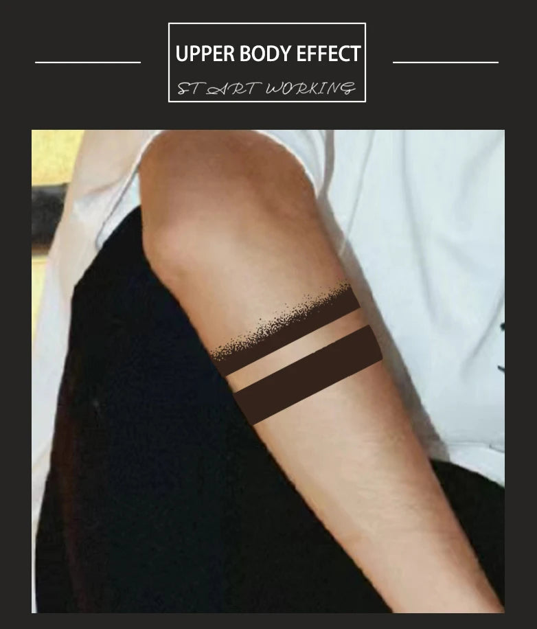 1Pc Geometry Arm Band Waterproof Temporary Tattoo Stickers, Long-lasting Waterproof for One to Two Weeks, Suitable for Arm, Leg. - Sun Studio