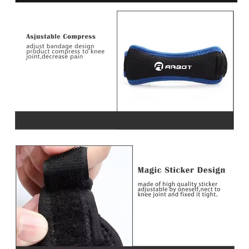 1 Piece Knee Patellar Tendon Knee Support Strape Brace Adjustable Shock Absorption Compression Knee Pad Sleeve for Basketball - Sun Studio