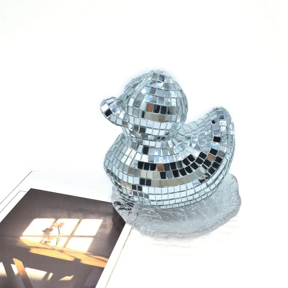 Creative Desktop Disco Mirror Decorative Duck Mirror Glass Disco Ornament Disco Decoration Duck Home Decor Disco Ball Duck Home - Sun Studio