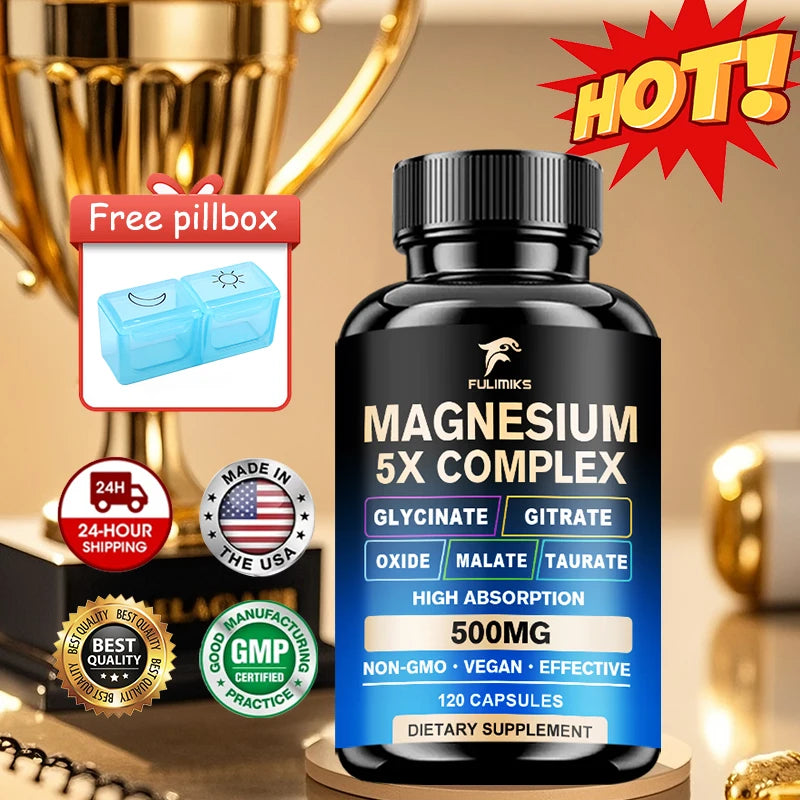 Full Spectrum Magnesium Complex Supplement, Support Bone Health, Healthy Blood Pressure & Overall Wellness, Non-GMO - Sun Studio