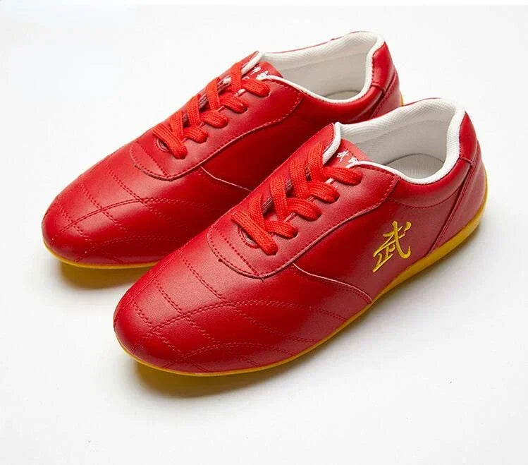 Men Woman Genuine Leather Wushu Tai Chi Kungfu Glamorous Shoe Routine Martial Arts Shoes Professional Competition Shoes big 46 - Sun Studio