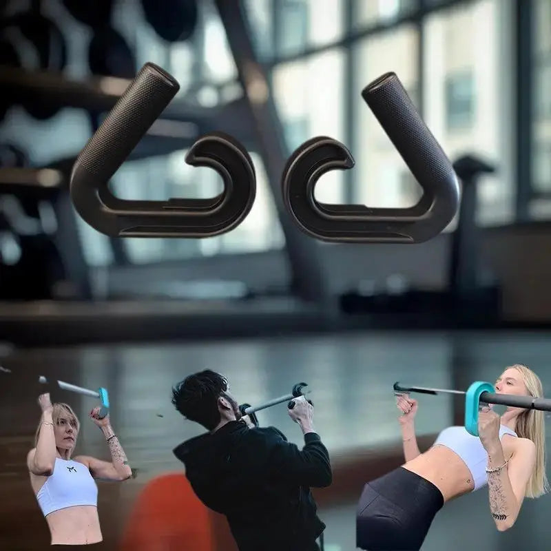 1Pair Gym Use Nylon Grip Bar, Strong Double Hook, Non-slip Design, Durable for both Home and Commercial Use - Sun Studio