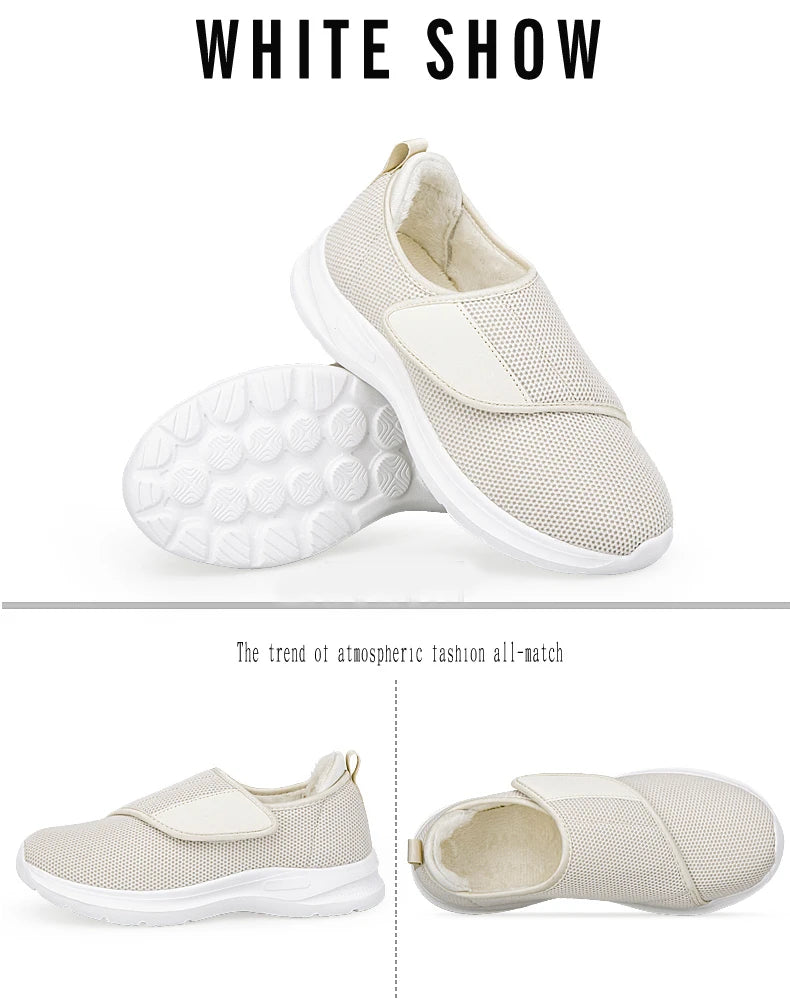 Winter Women Orthopedics Wide Feet Swollen Walking Casual Shoes Thumb Eversion Adjusting Soft Comfortable Diabetic Man Shoes