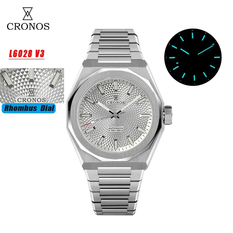 2025 Cronos L6028 New Dial Limited 39mm PT5000 See-through Caseback Men Automatic Wristwatches 10ATM Lumious V3 Watches for Men - Sun Studio
