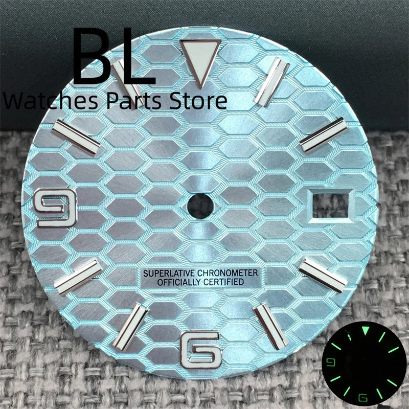 BLIGER 36mm40mm High Quality Silver BLand-DwelweMen's Watch Case For NH35 Movement Watch Parts Sapphire Glass 10BAR Watches Box