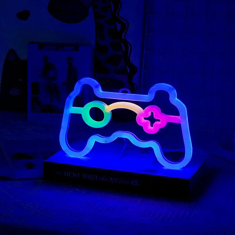 Gamer Neon Sign Lights,Gamer Controller Neon Lamp for E-sport Room, USB Or Battery Powered Table Lamp, Gaming LED for Home Decor - Sun Studio