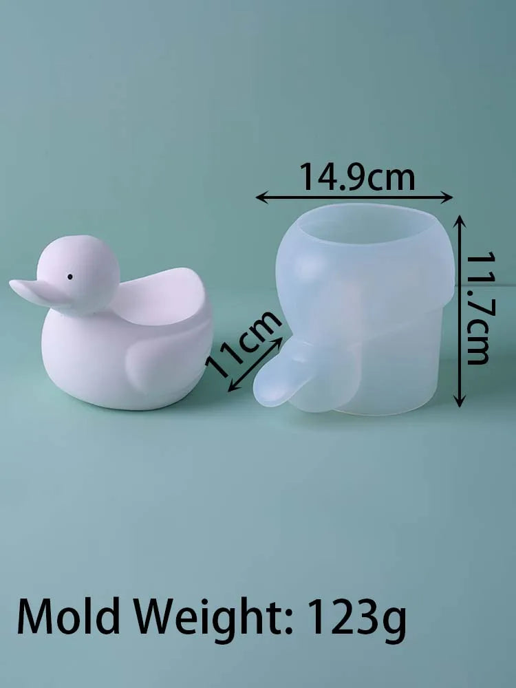 S/M/L Duck Silicone Mold DIY Handmade Cute Cartoon Duck Scented Candle Flowerpot Candle Jar Storage Box Plaster Mold Home Decor - Sun Studio