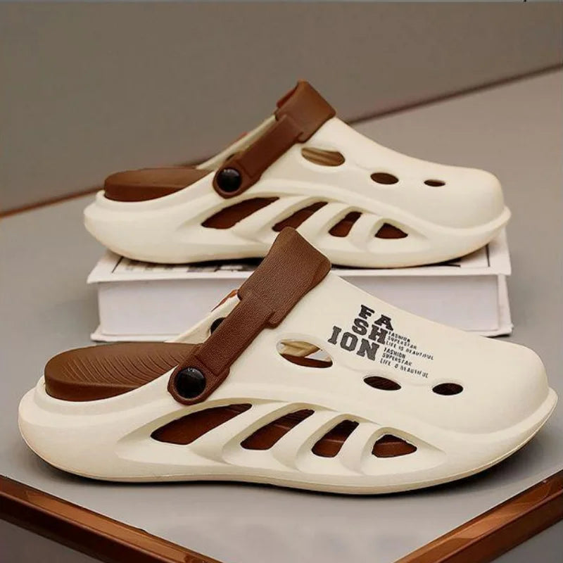 Men's Sandals Fashion Slippers EVA Hole Shoes 2025 Men Outdoor Thick-soled Casual Shoes Couple Home Beach Sandals Flip Flops 슬리퍼 - Sun Studio