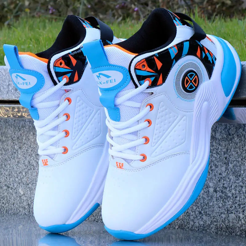 Brand Professional Men's White Red Blue Basketball Shoes Basketball Sneakers Anti-skid High-top Couple Man Basketball Boots