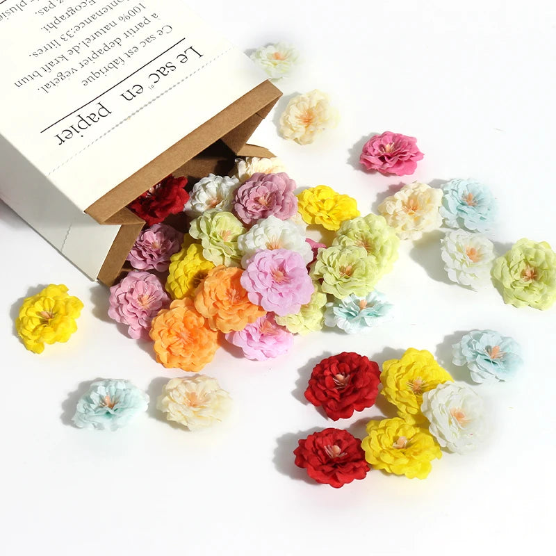 10/20Pcs Artificial Flowers Mini Head Silk Fake Flowers For Home Decor Garden Party Wedding Decoration Craft Wreath Accessories - Sun Studio