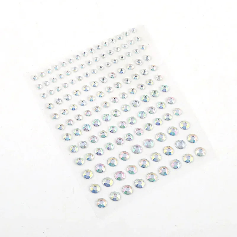 1 Pc Disposable Tattoo Stickers Face Jewelry Color Crystal Diamond DIY Eyes Face Body Waterproof Makeup Decorations Rhinestones - Sun Studio