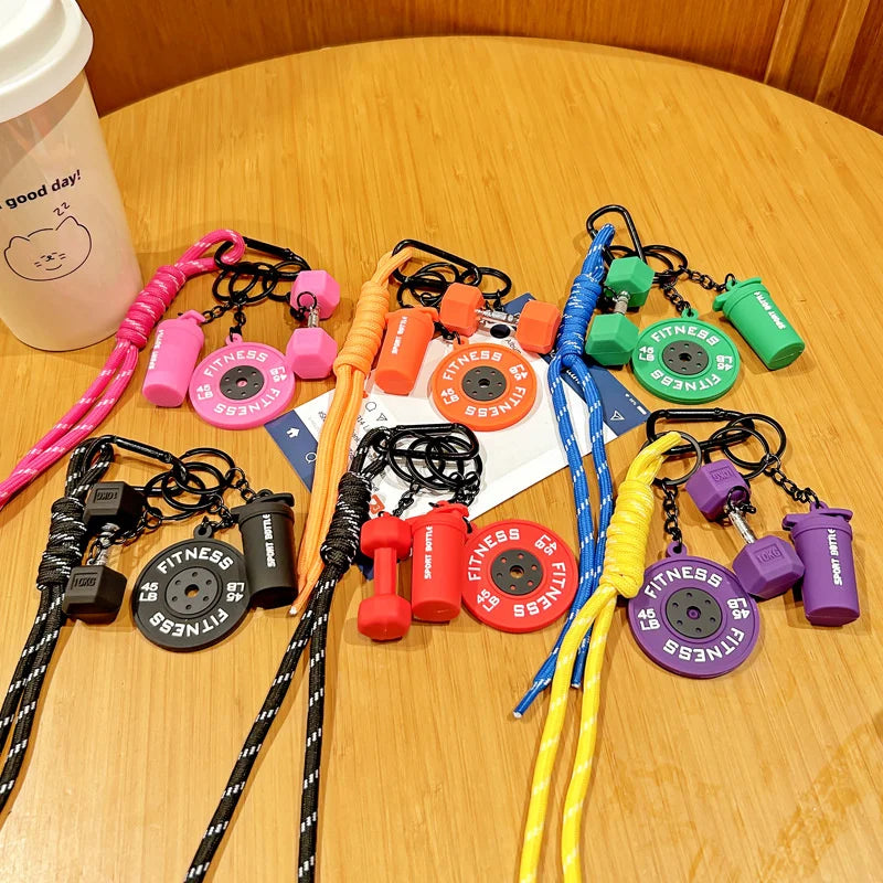 Fitness Keychain,Colorful Gym Bag Charm for Fitness Lovers, Motivational Fitness Gym Key ring,Workout Keychain Gifts - Sun Studio