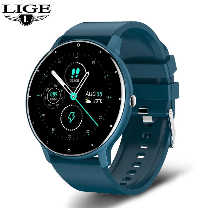 LIGE New Smart Watch Men Sports Fitness Watches Heart Rate Full Touch Screen Bluetooth Call 2026 New Ultra Light Smartwatch Men - Sun Studio