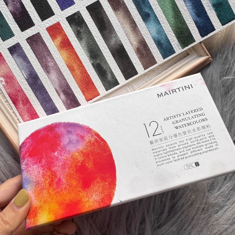 Mairtini New Planet Series Layered Color Watercolor Pigment Set 12 Colors 5ml Tube Precipitation Color Painting Art Supplies - Sun Studio