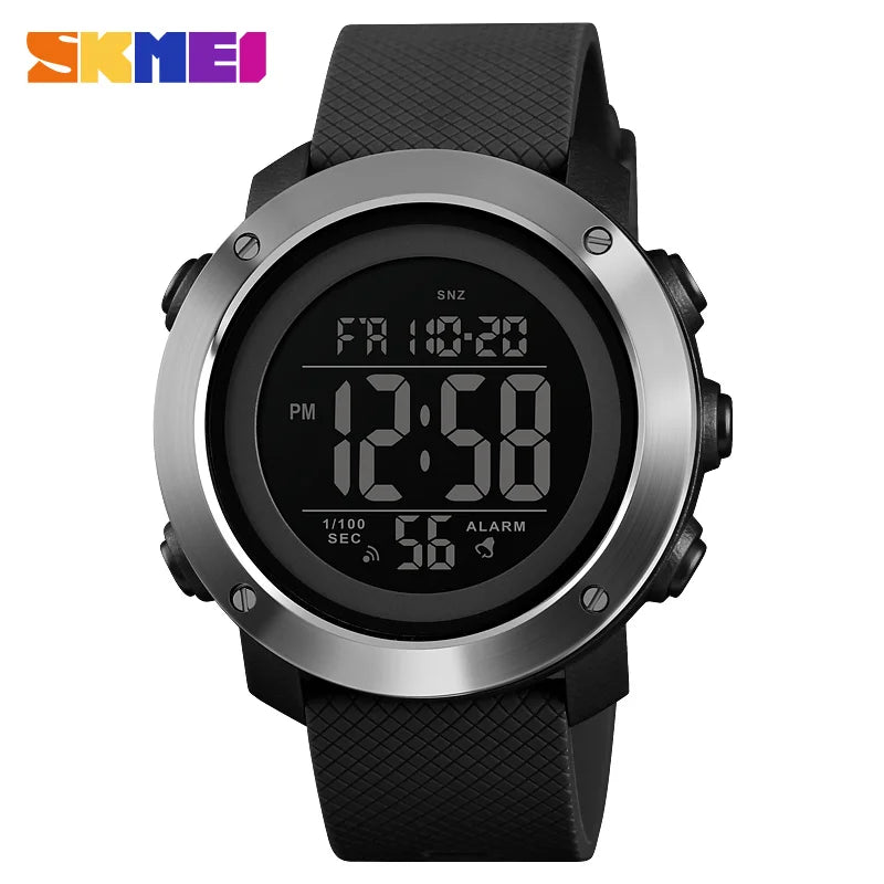 SKMEI Men Fashion Digital Watch Large Dial Alarm Clock Waterproof Watches Sport Outdoor Sports Men's Electronic Watch