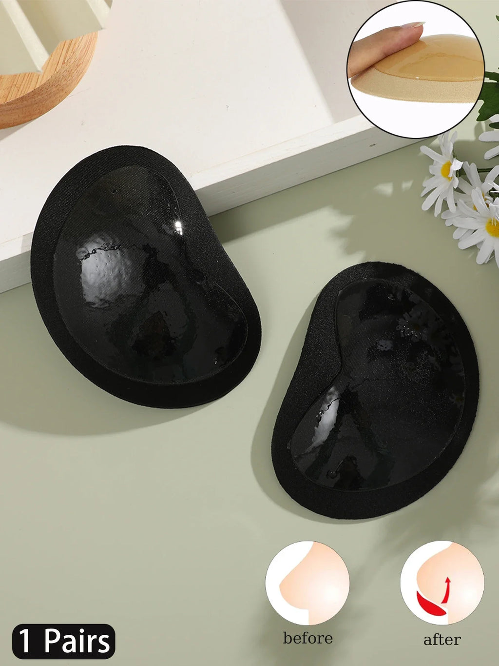 1Pair Silicone Bra Inserts Breast Pads Sticky Push-up Women Bra Cup Thicker Nipple Cover Patch Bikini Inserts for Swimsuit - Sun Studio