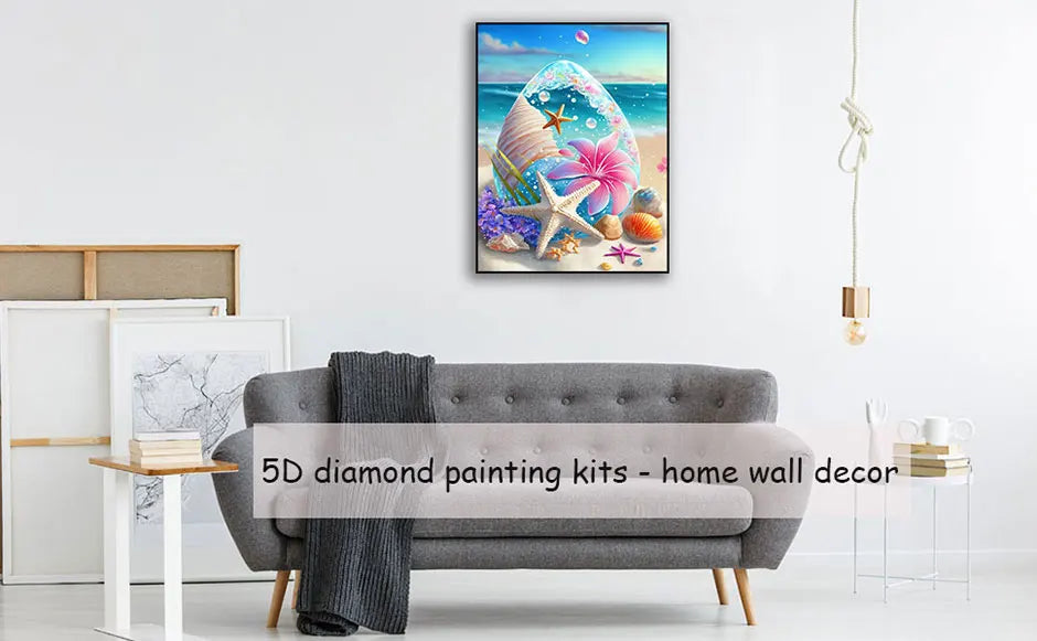 Starfish 5D Diamond Painting Fantasy Shell Seaside Scenery Full Diamond Embroidery Mosaic Cross Stitch Kits Bedroom Home Decor - Sun Studio