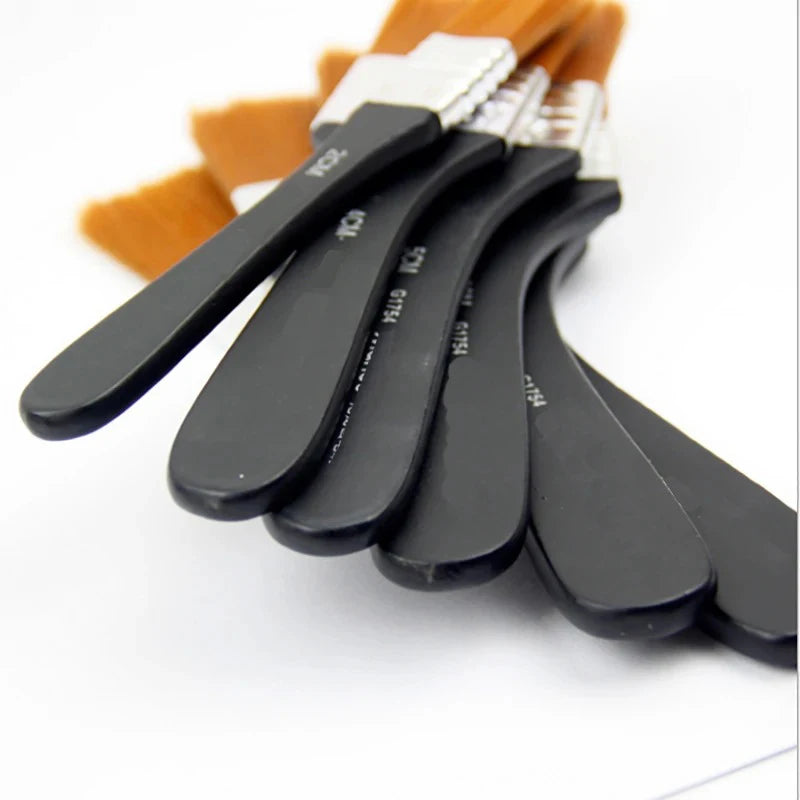Ginflash 7styles Watercolor oil Art  Paint Brush Nylon Hair painting Art brush Easy To Clean Wooden Cleaning Brush - Sun Studio
