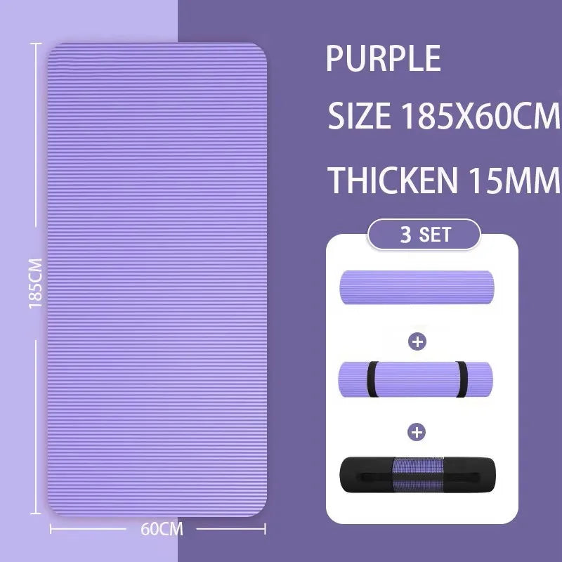 Thickened Anti Slip Yoga Mat Foam Mat Exercise Fitness Pilates Gymnastics Equipment Exercise Mat, Suitable for Yoga, Pilates - Sun Studio