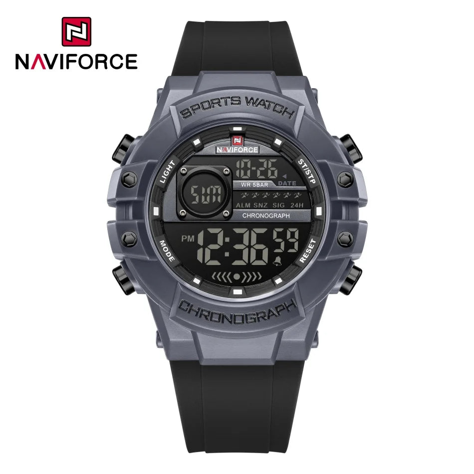 NAVIFORCE Men's Watches Multifunctional Gas phase Digital Display Silicone Strap Screen Boy's Electronic Sports Male Clock Gift