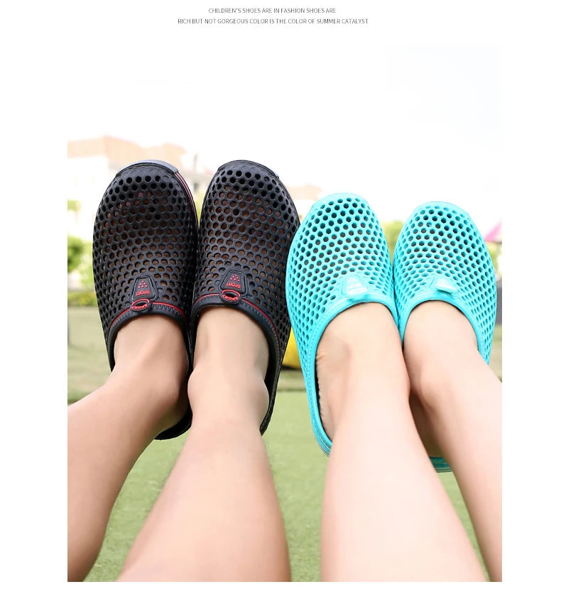 YRZL Summer Men Sandals Light EVA Men's Casual Shoes Hole Shoes Clogs Lovers Home Garden Outdoor Male Beach Flat Slippers - Sun Studio