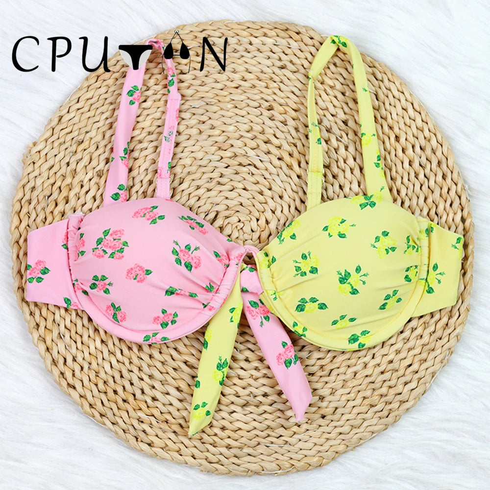 CPUTAN Sexy 2024 Push Up Bikini Set Floral Print Swimwear Women Biquini Girls Swimsuit Summer Brazilian Bathing Suit Beachwear - Sun Studio