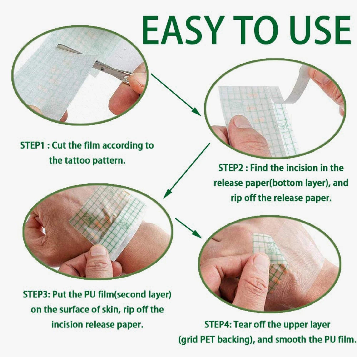 10M Waterproof Protective Tattoo Healing Film For Aftercare Bandage Transparent Skin Repair Wrap Roll - Sun Studio