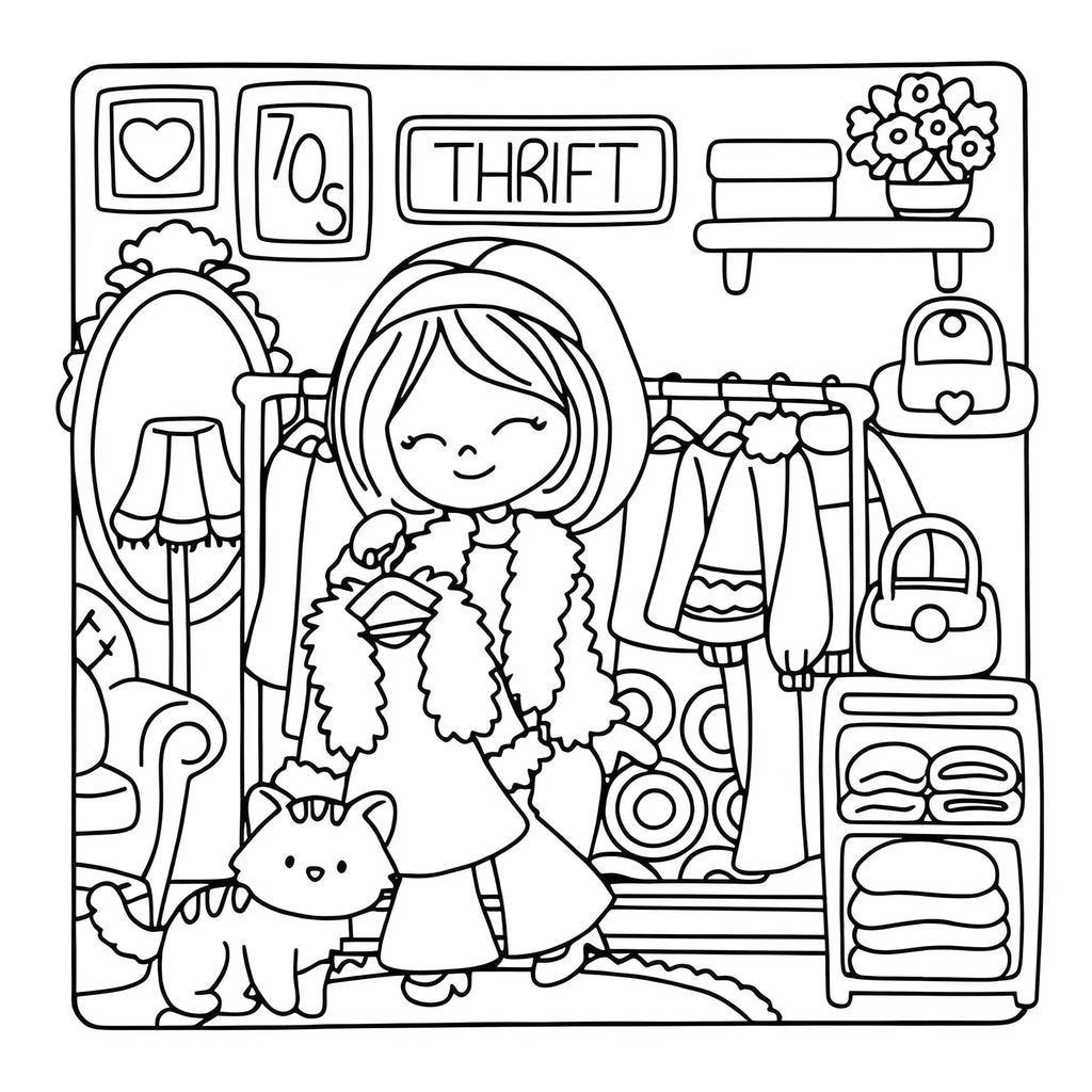 BOHO GIRL: Coloring Book for Adults Featuring Cute Cozy Daily Activities for Relaxation (Cozy Spaces Coloring) - Sun Studio