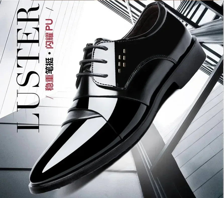 Business Men Dress Shoes Luxury Mens Dress Shoes Patent Leather Oxford for Men Oxfords Footwear High Quality Leather 2025 - Sun Studio