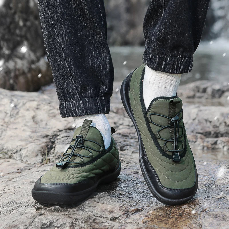 New Winter Warm Snow Barefoot Casual Shoes Waterproof Non-Slip Women Men Hiking Shoes Outdoor Warm Fur Work Ankle Shoes Big Size - Sun Studio