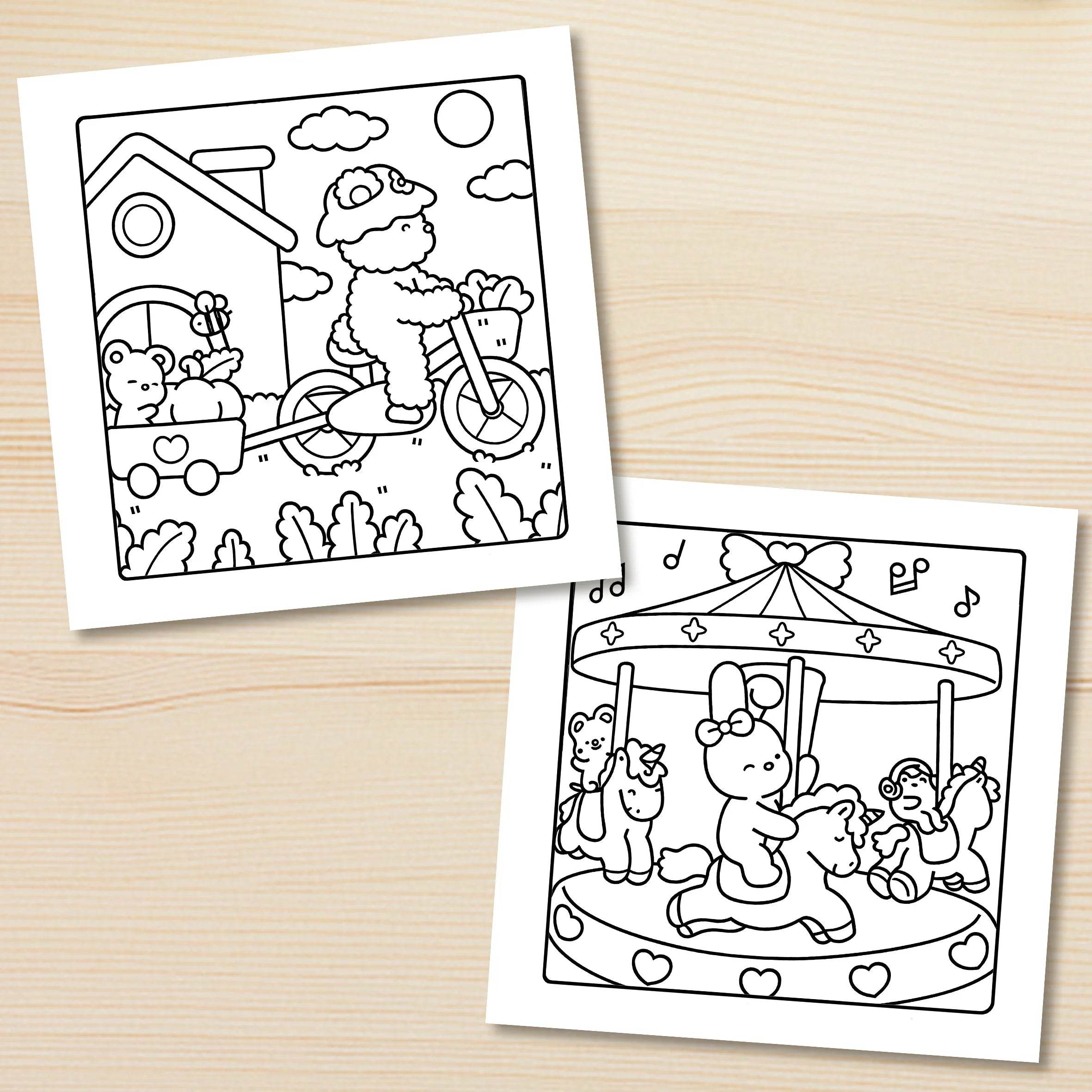 LITTLE FRIENDS Bold-easy Patterns Coloring Book for Adults Cute Drawing Book Perfect Gift for Party and Birthday - Sun Studio