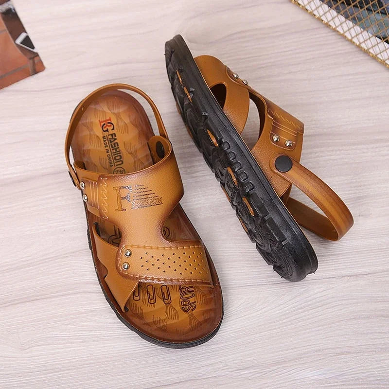 Men's Beach Open Toe Shoes Sandals High Quality Non-slip Men Slippers Breathable Two Uses Male Footwear Mens Summer Outdoor Shoe - Sun Studio