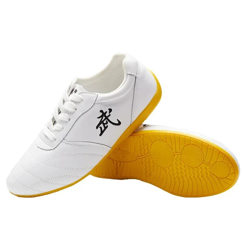 Men Woman Genuine Leather Wushu Tai Chi Kungfu Glamorous Shoe Routine Martial Arts Shoes Professional Competition Shoes big 46 - Sun Studio