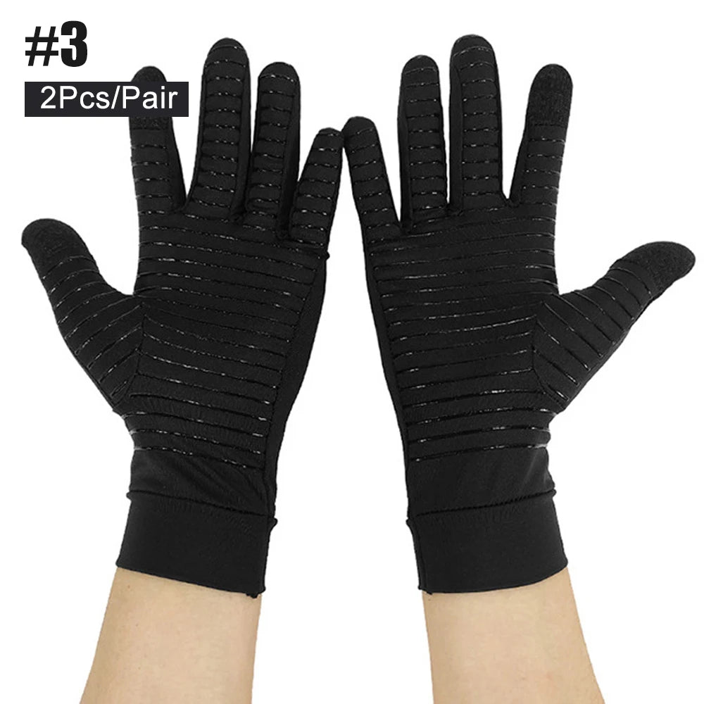 1Pair Copper Infused Fingerless Compression Gloves for Arthritis & Carpal Tunnel Relief, Relieve Hand Pain Swelling,Women Men - Sun Studio