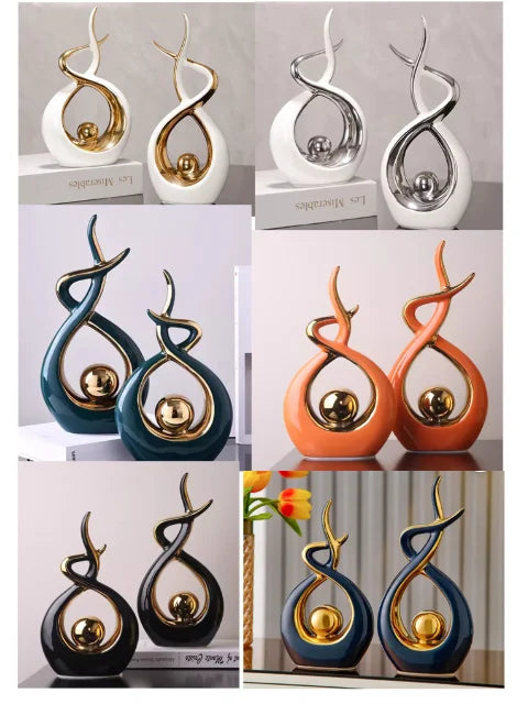 Modern Ceramic Feng Shui Ornaments Attract Wealth And Prosperity Home Living Room TV Cabinet Wine Cabinet Furnishing Decorations - Sun Studio