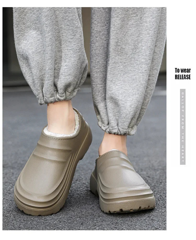 Waterproof Cotton Chef Shoes For Men Anti-Slip Work Footwear Warm Comfortable Kitchen Specialized Shoes With EVA Outsole - Sun Studio