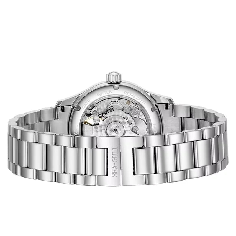 Sea-Gull Mechanical Men's Watch Hollow Flywheel Automatic Watch Multifunction 316L Stainless Steel Calendar Brand Watches M160S - Sun Studio