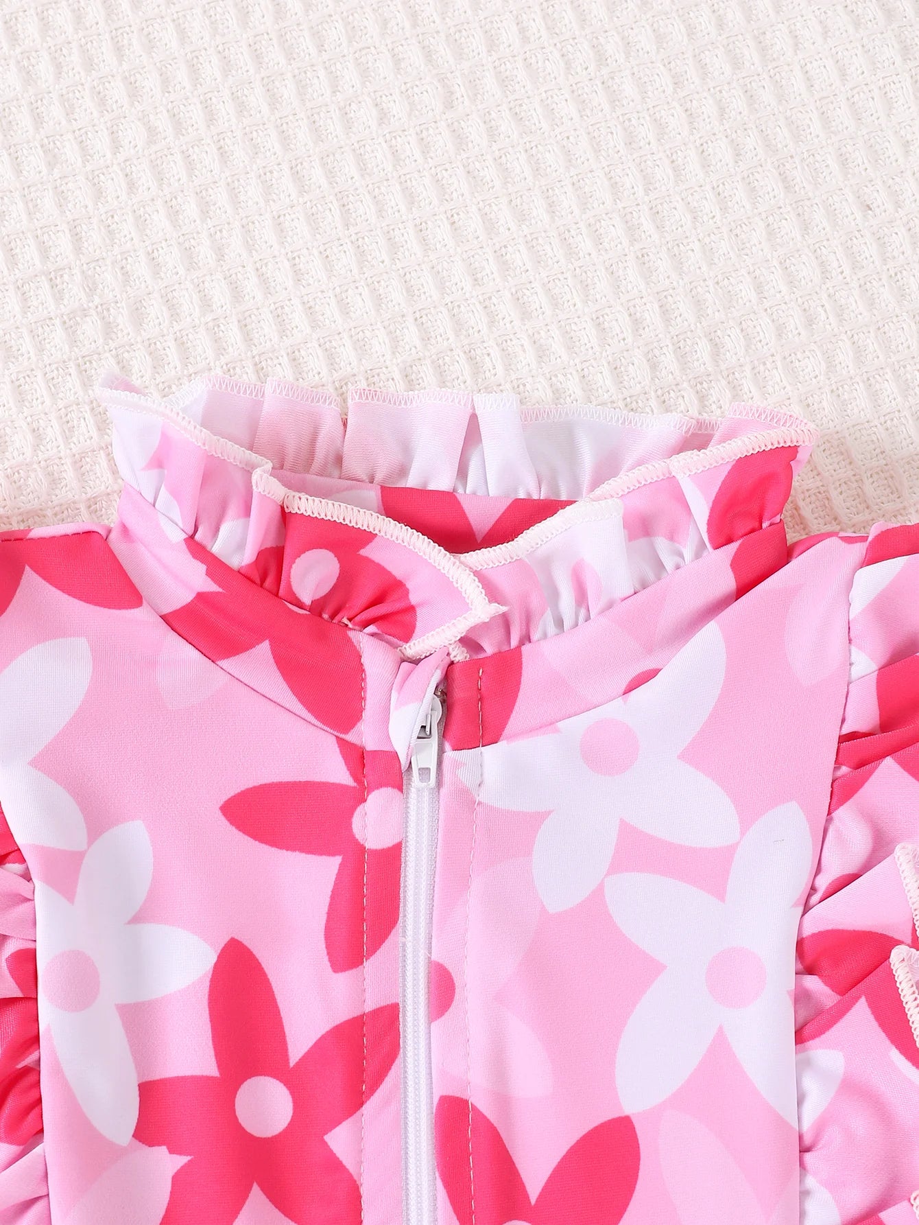 Baby Girl Summer Cute Stand Collar One-Piece Swimsuit Infant Swimwear Comfortable Soft Fabric Toddler Bathing Suit - Sun Studio