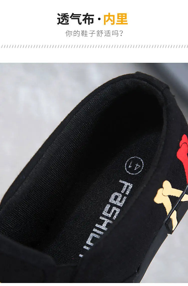 2023 New Canvas Shoes Men Summer Classic Loafers Men Casual Shoes Breathable Lazy Walking Flat Men Shoes Sneakers Plus Size 47 - Sun Studio