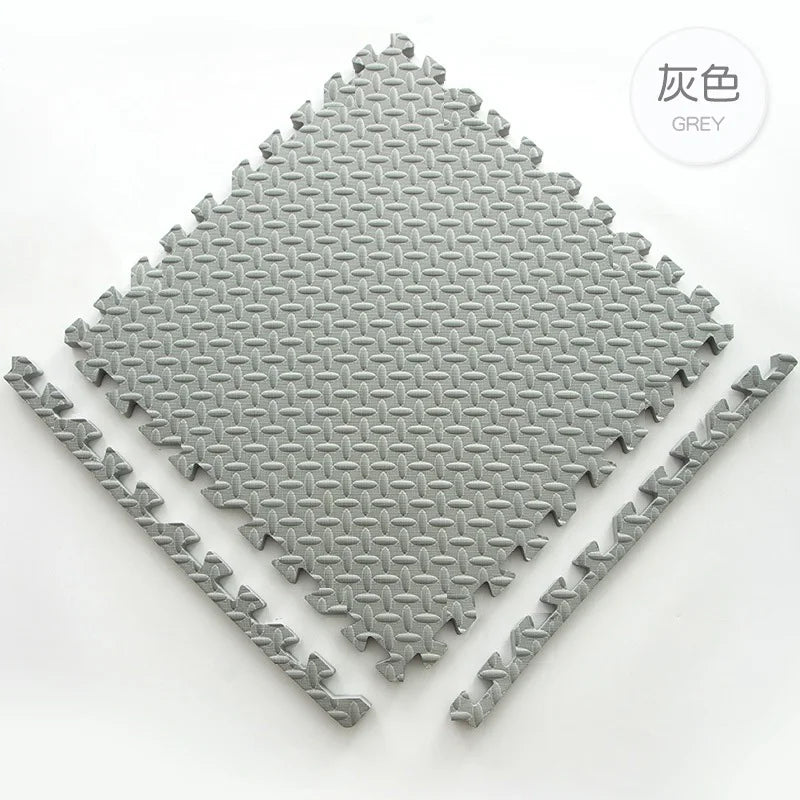 Gym Floor Mat for Home Workout Anti-Slip Rubber Exercise Mat with Interlocking Design, Durable Fitness Rug Weightlifting & Yoga - Sun Studio