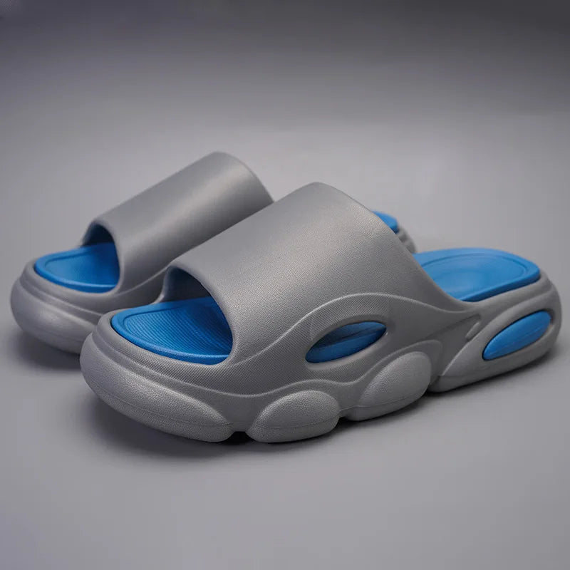 Shevalues Men Summer Slippers New Thick Sole EVA Sandals Indoor Non-slip Unisex Bathromm Slides Casual Platform House Slippers - Sun Studio