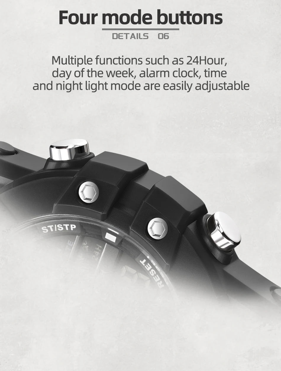 NAVIFORCE Men's Watches Multifunctional Gas phase Digital Display Silicone Strap Screen Boy's Electronic Sports Male Clock Gift - Sun Studio