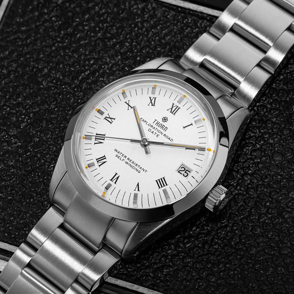 THORN T004 34mm Retro Men's Watch Automatic Movement Watch Hemisphere Sapphire Luminous 10Bar Waterproof Watches - Sun Studio