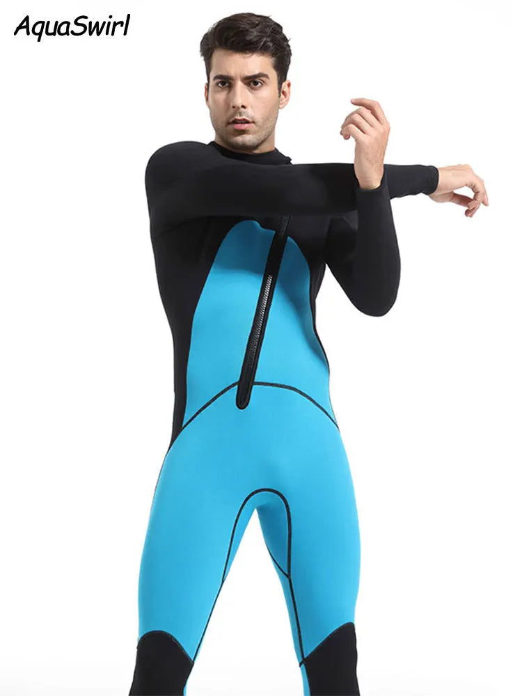 3mm Men's Scuba Dive Suit Neoprene Swimsuit Front Zip Wetsuit Keep Warm Diving Surfing Snorkeling Kayaking Full Body Swimwear - Sun Studio