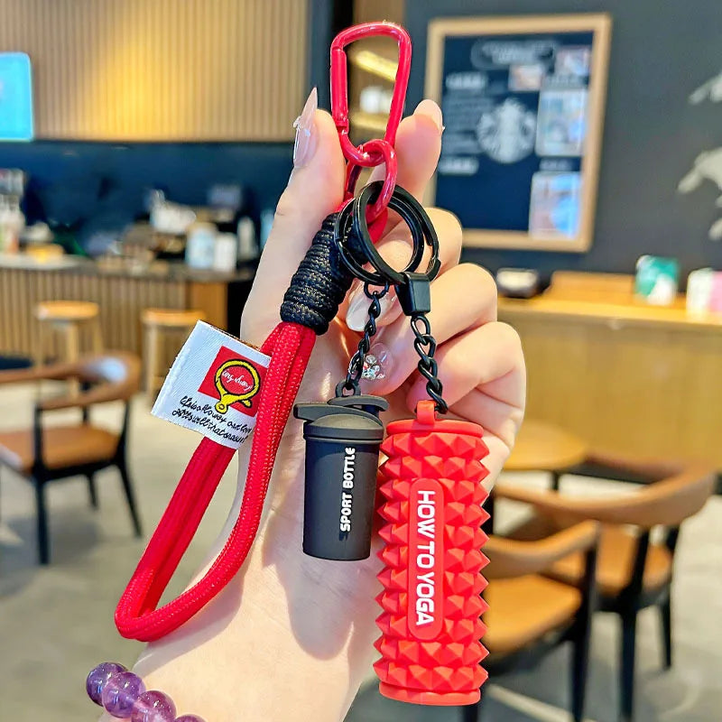 Fitness Keychain,Colorful Gym Bag Charm for Fitness Lovers, Motivational Fitness Gym Key ring,Workout Keychain Gifts - Sun Studio