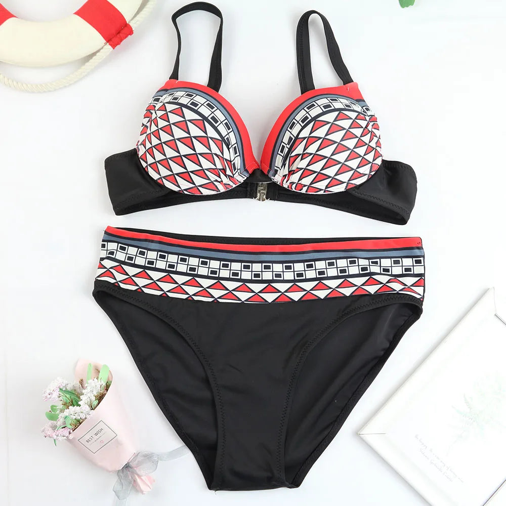 Sexy Push Up Micro Bikini 2026 Women Swimsuit Female Swimwear Retro Print Bikinis Set Brazilian Beach Wear Bathing Suit Biquini - Sun Studio